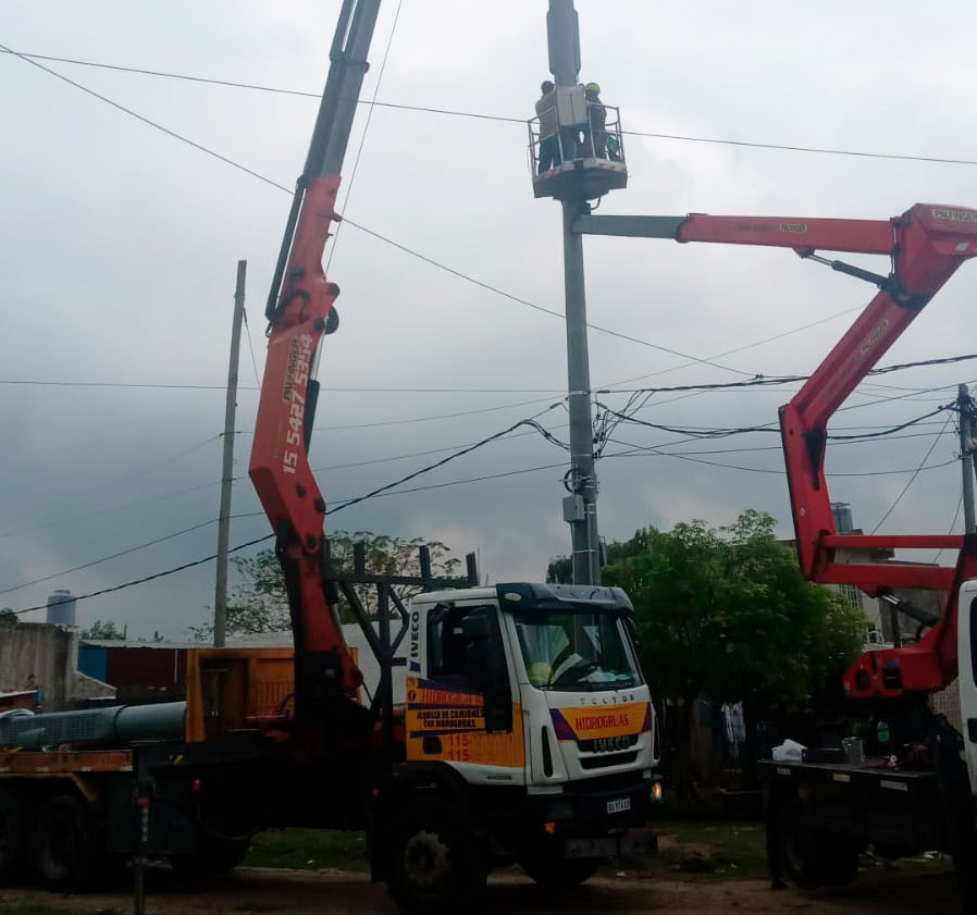 Instalación con hidrogrua